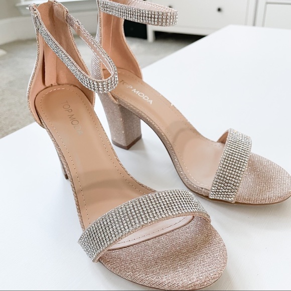 Top Moda Rosegold Glitter Heels Gallery-45 - Picture 6 of 8
